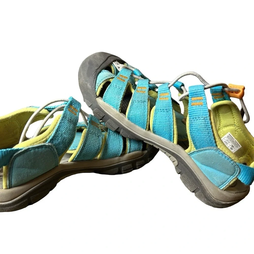 Keen Kids’ Newport Boundless Sandals – Size 2, Blue Atoll/Green